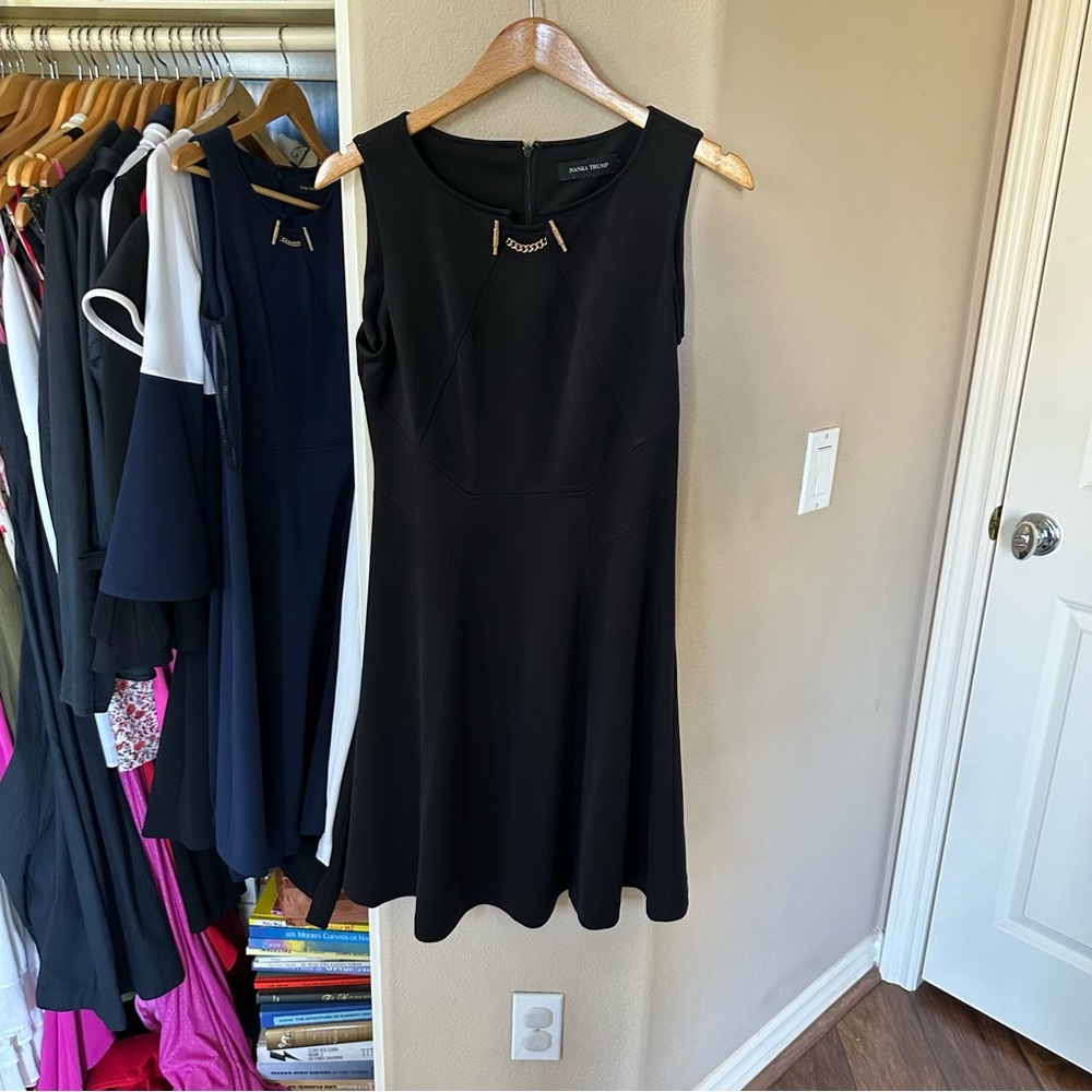 Ivanka Trump Black Sleeveless Sheath Mini Dress